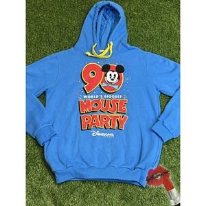 Disneyland Paris Hoodie Womens L Blue Sweatshirt‎ 90th Anniversary Disney Parks